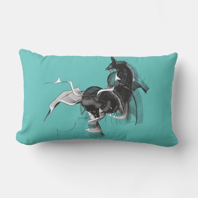 Digital Unicorn Lumbar Pillow (Front)