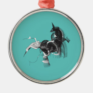 Digital Unicorn Metal Ornament