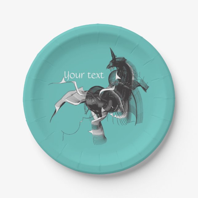 Digital Unicorn Paper Plates (Front)