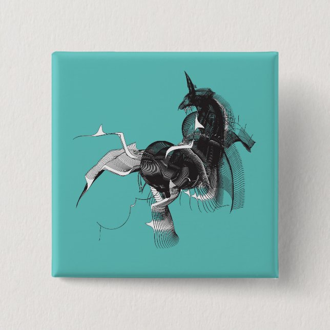 Digital Unicorn Pinback Button (Front)