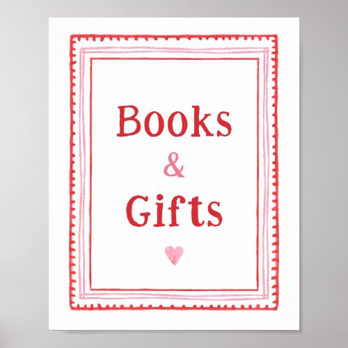 Digital Valentines Books and Gifts Table Sign