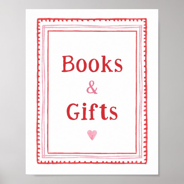 Digital Valentines Books and Gifts Table Sign (Front)