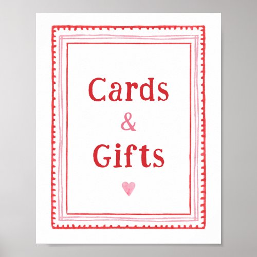 Digital Valentines Cards and Gifts Table Sign