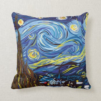 Digital Van Gogh Throw Pillow by dawnfx at Zazzle