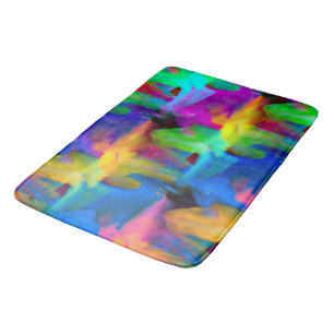 Digital very colored brush strokes smudges bath mat