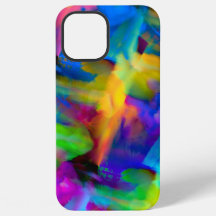 Digital very colored brush strokes smudges
