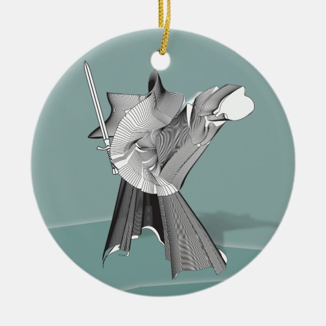 Digital Warrior Ceramic Ornament (Front)