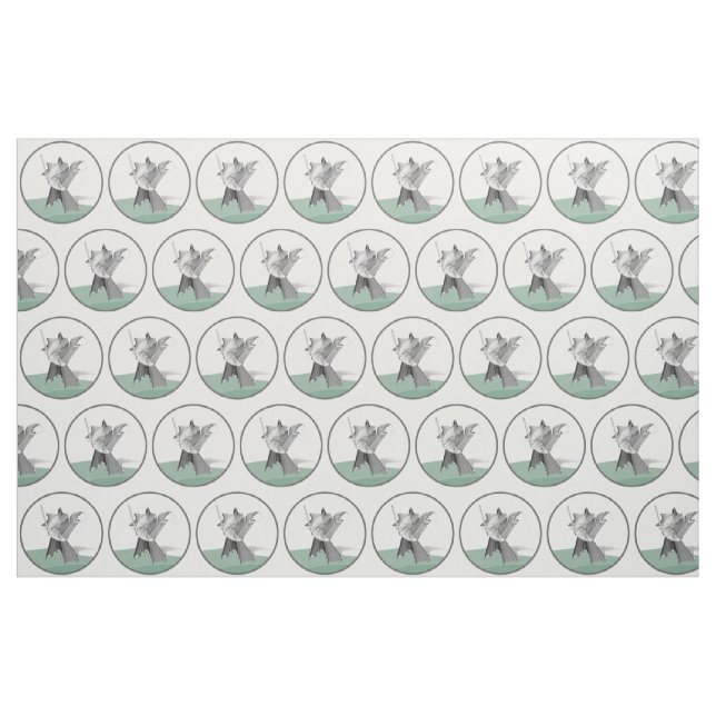 Digital Warrior Figure Circle Pattern Fabric (Fat Quarter)