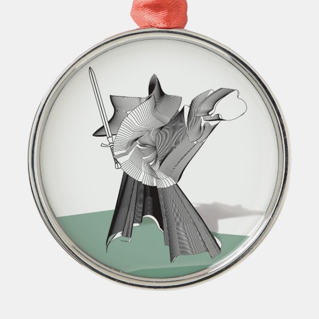 Digital Warrior Metal Ornament (Front)