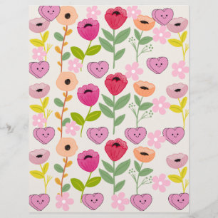 Digital Water Color Flower Scrap Paper