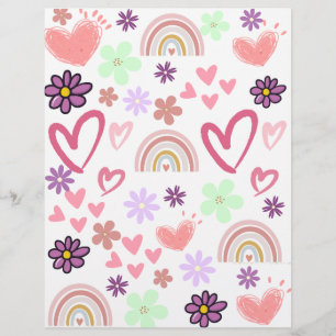 Digital Water Color Flower Scrap Paper