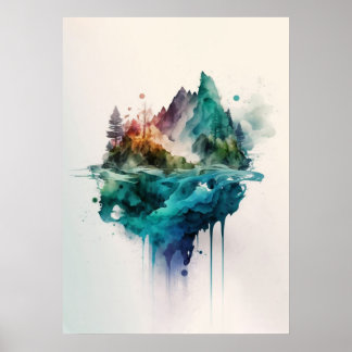 Digital water color poster art