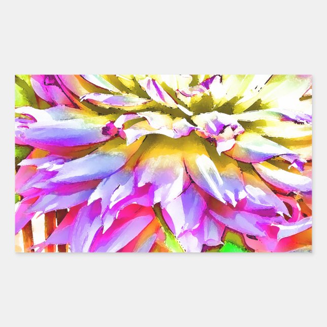 Digital Watercolor Dahlia Stickers (Front)