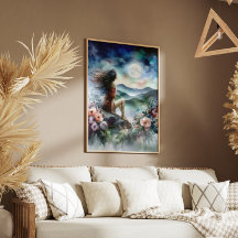 Digital watercolor painting — "Fluidity"