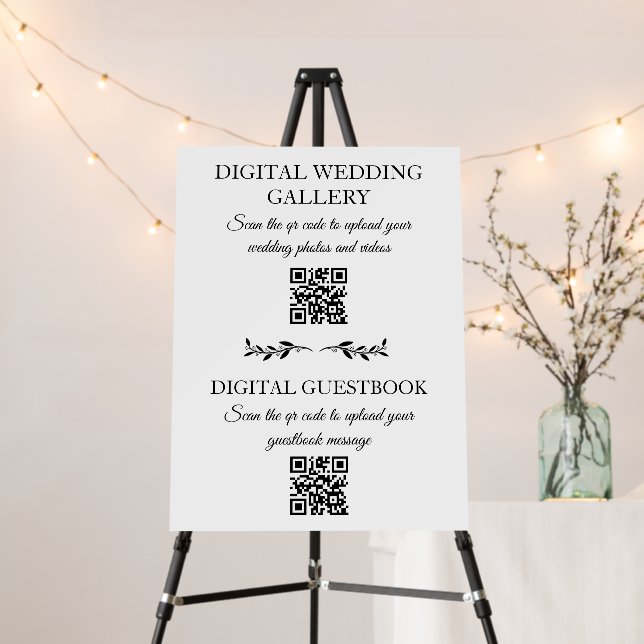 digital wedding album&guestbook qr code modern  foam board (In Situ (Stand))