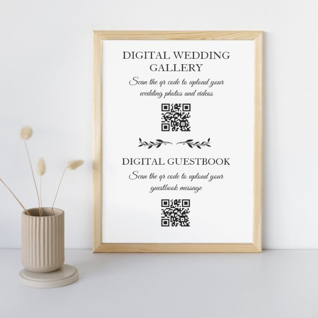 digital wedding album&guestbook qr code trendy poster (Creator Uploaded)