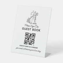 Digital Wedding Guest Book QR Code Sign