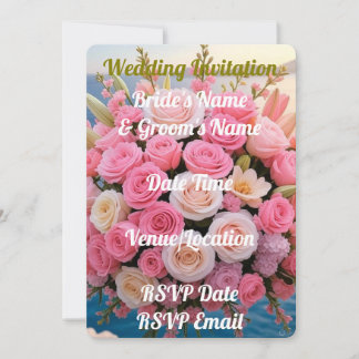 Digital Wedding Invitation Elegant Rustic Romantic