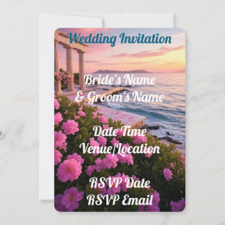 Digital Wedding Invitation Elegant Rustic Romantic