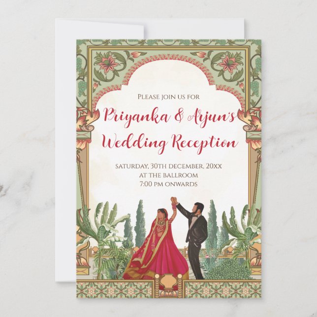 Digital Wedding Reception Invite Indian invitation (Front)