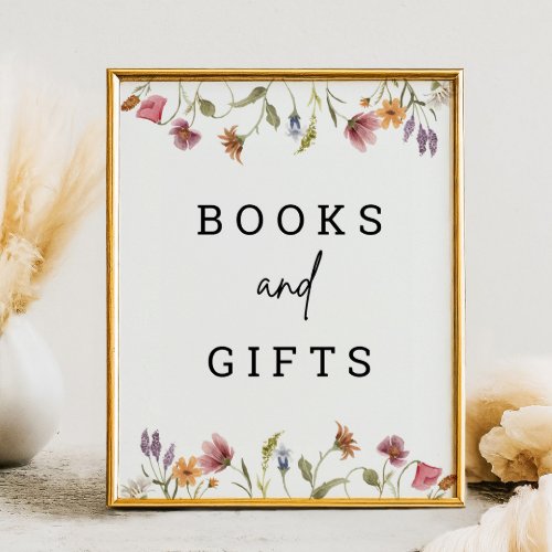 Digital Wildflower Books and Gifts Table Sign