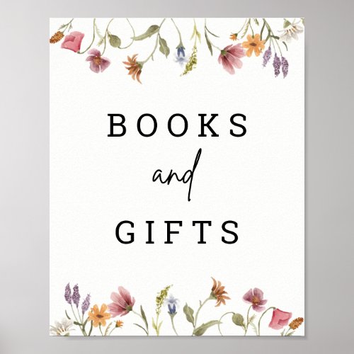 Digital Wildflower Books and Gifts Table Sign