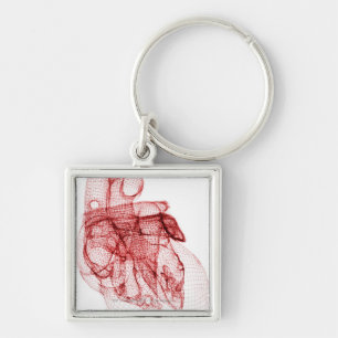 Digital wireframe of the human heart keychain
