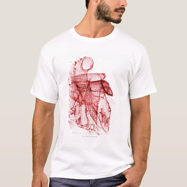 Digital wireframe of the human heart T-Shirt (Front)