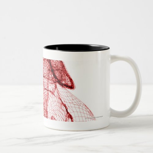 Digital wireframe of the human heart Two_Tone coffee mug