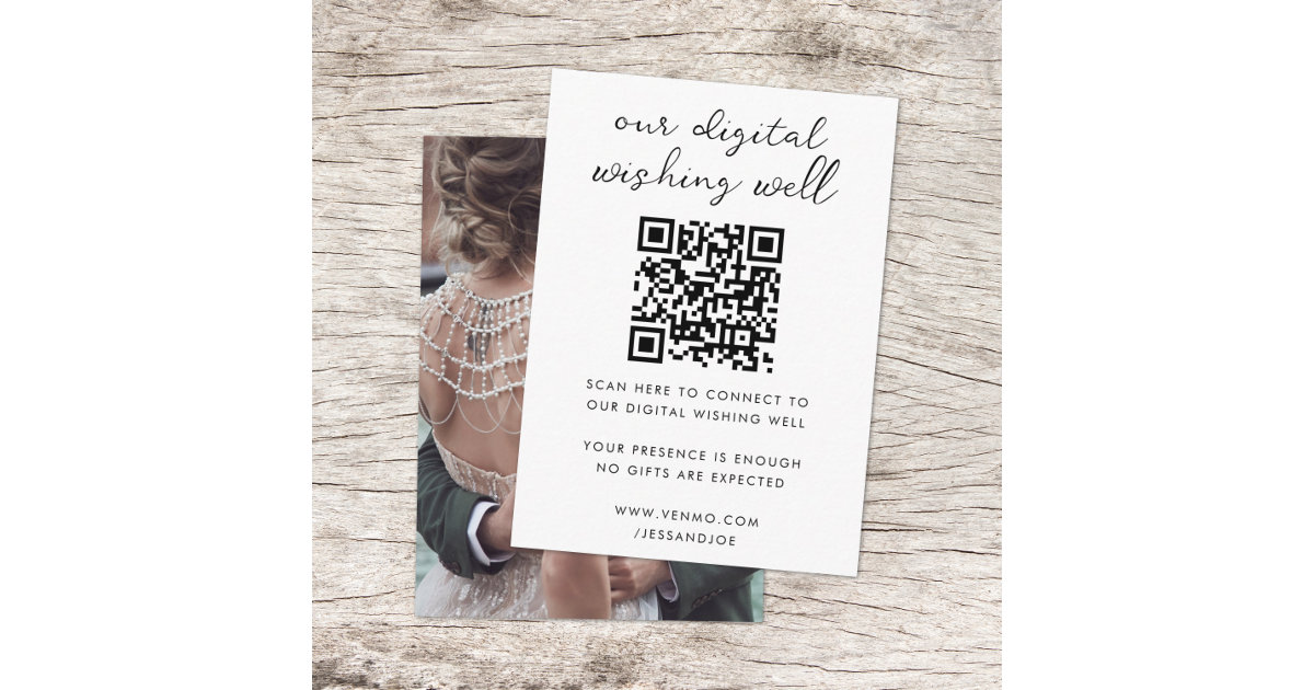 Digital Wishing Well QR Code Wedding Registry Encl Enclosure Card Zazzle Digital Wishing Well QR Code Wedding Registry Encl Enclosure Card Zazzle