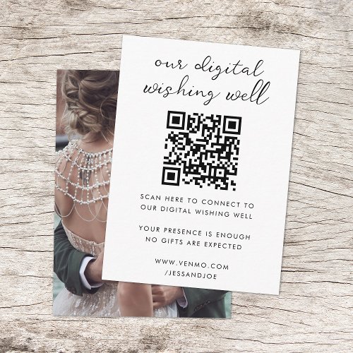 Digital Wishing Well QR Code Wedding Registry Encl Enclosure Card