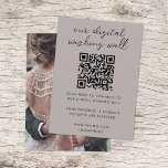 Digital Wishing Well QR Code Wedding Registry Enclosure Card<br><div class="desc">Simple, stylish wedding digital wishing well photo enclosure card in a modern minimalist design style with an elegant natural script typography in classic black on a dusky pink background, with an informal handwriting style font. The design can easily be personalized with your title, payment details (Zelle, Venmo, Paypal), scannable QR...</div>