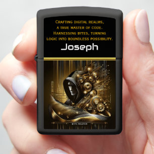 Digital Wizardry in a World of Golden Circuits Zippo Lighter