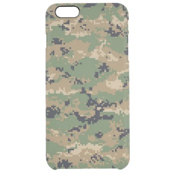 Digital Woodland Camo No.2 Clear Iphone 6 Plus Case by sc0001 at Zazzle