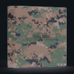 Digital Woodland Camouflage Customizable Binder<br><div class="desc">The digital camouflage pattern as seen on modern marine soldiers’ uniforms used in jungle combat environments.</div>