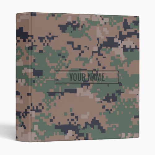 Digital Woodland Camouflage Customizable Binder