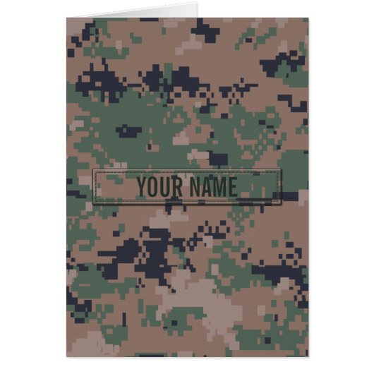 Digital Woodland Camouflage Customizable Cards (Front)