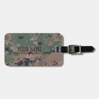 Digital Woodland Camouflage Customizable Luggage Tag