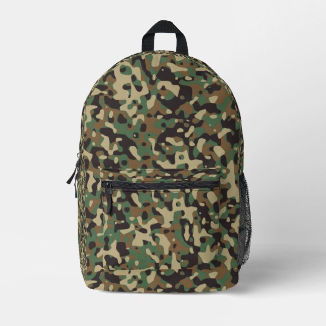 Digital Woodland Military Camouflage Pattern Printed Backpack (Front)