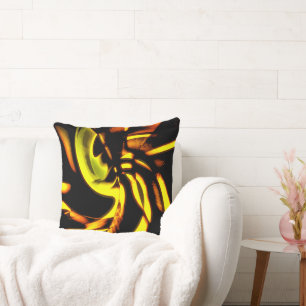 Digital woody with curved spots in yellow to brown throw pillow