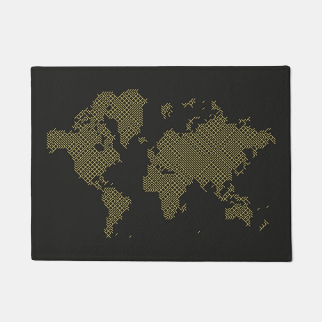 Digital World Map Doormat (Front)