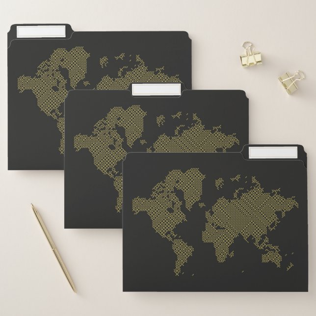 Digital World Map File Folder (Set)