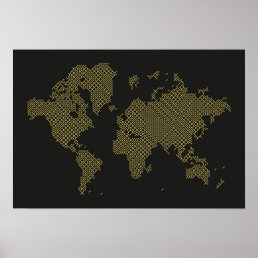 Digital World Map Poster