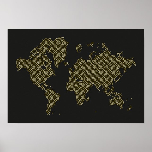 Digital World Map Poster (Front)