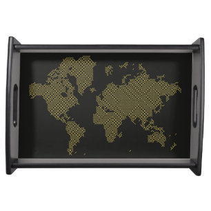 Digital World Map Serving Tray