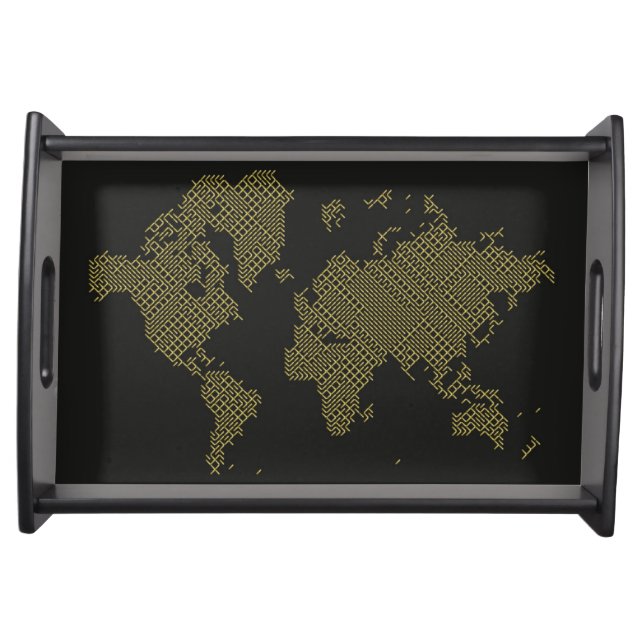 Digital World Map Serving Tray (Front)
