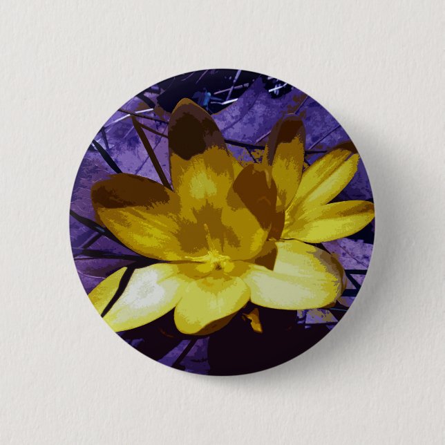 Digital Yellow Crocus Button (Front)