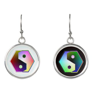 Digital Yin Yang Earrings