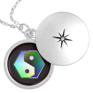 Digital Yin Yang Locket Necklace