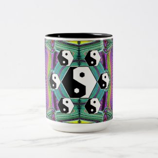 Digital Yin Yang Two-Tone Coffee Mug